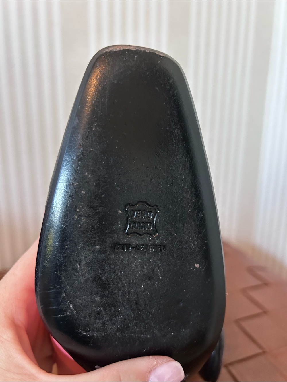 ST. JOHN PINK & Black Leather Heels Square Cap Toe Made in ITALY Size 6.5 RARE - Picture 8 of 10